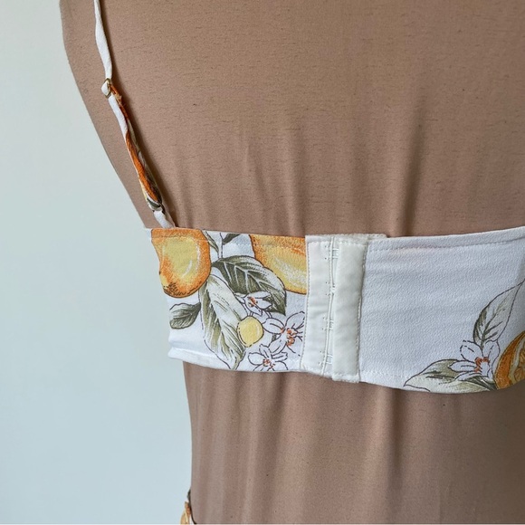 For Love & Lemons Limonada Yellow White Citrus Ruffle Skirt Top Set EUC Size S/M - Picture 9 of 12